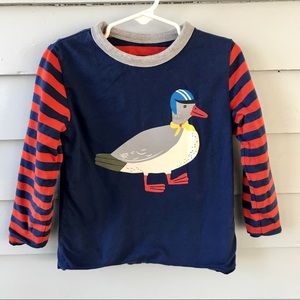 Mini Boden 3-4y reversible shirt w duck